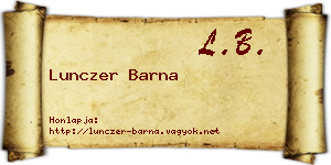 Lunczer Barna névjegykártya