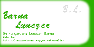 barna lunczer business card